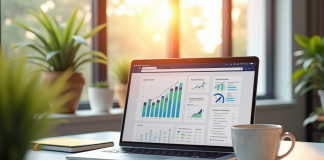 Espace de travail créatif avec ordinateur et notes pour SEO