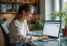 Excel: créer des listes déroulantes faciles et rapides Jeune femme utilisant un ordinateur portable dans un bureau moderne