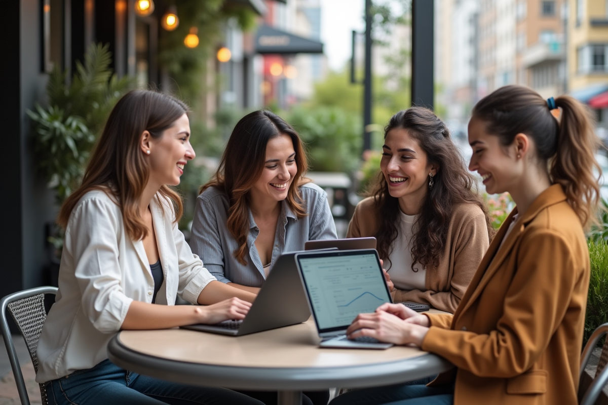 Groupe de jeunes professionnels collaborant autour d