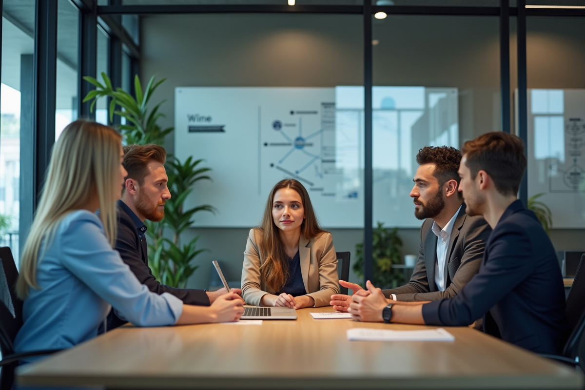 Groupe de trois personnes discutant des avantages de WireGuard en startup