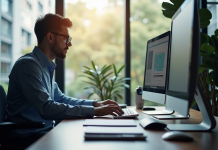 Ingénieur industriel au bureau lumineux et moderne