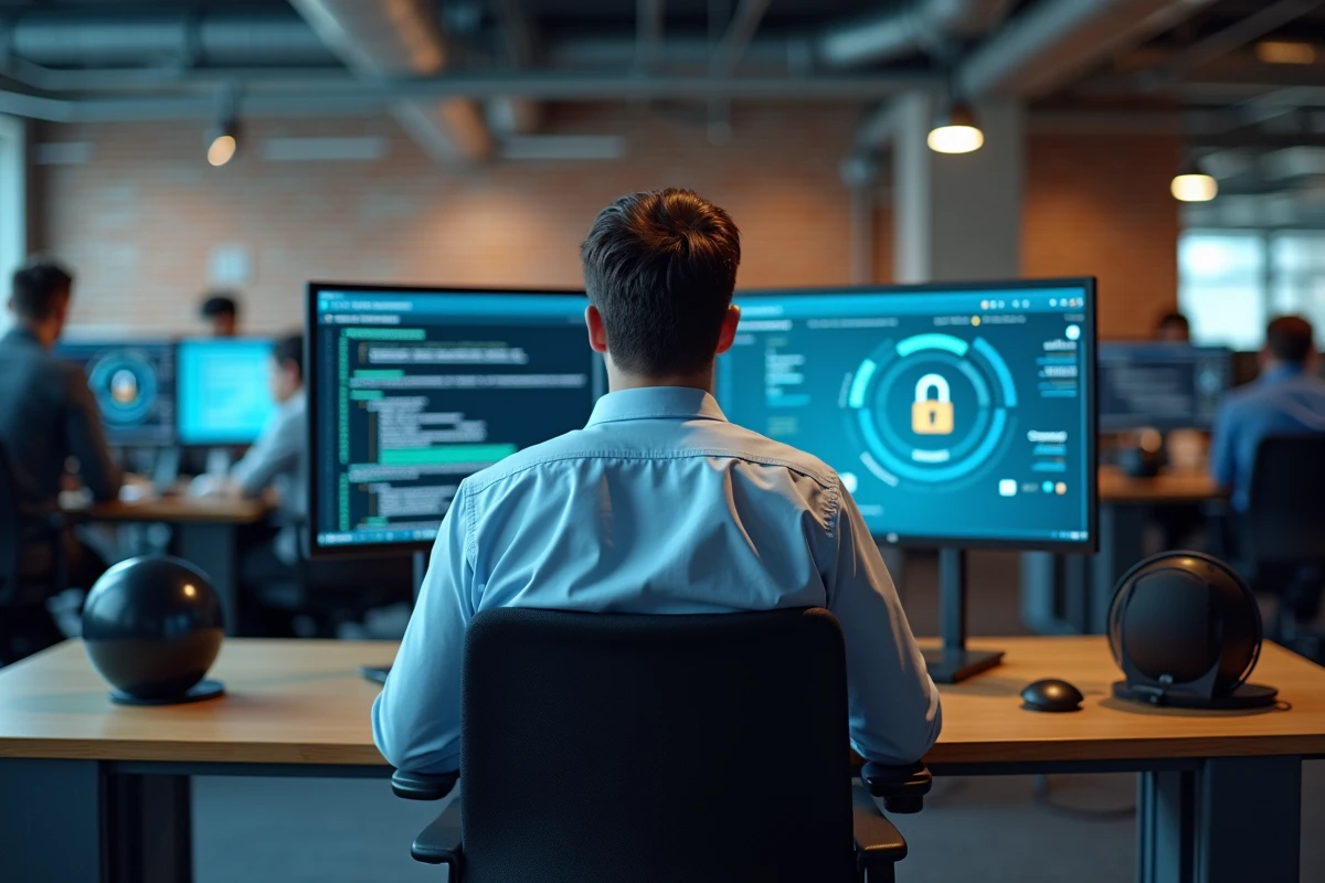 Jeune homme spécialiste informatique au bureau