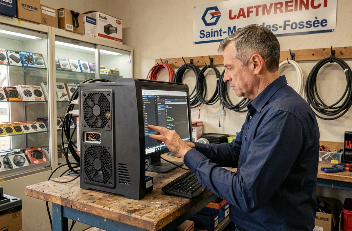 Technicien de Services PC2PRO effectuant un diagnostic informatique à Saint-Maur-des-Fossés